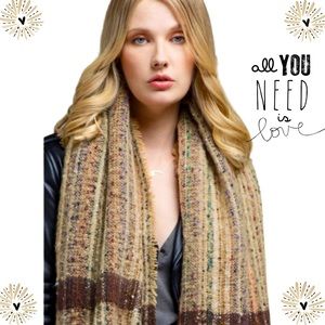 Super Soft Over-Sized Scarf/Shawl in a pretty Tan & Bugundy Pattern
